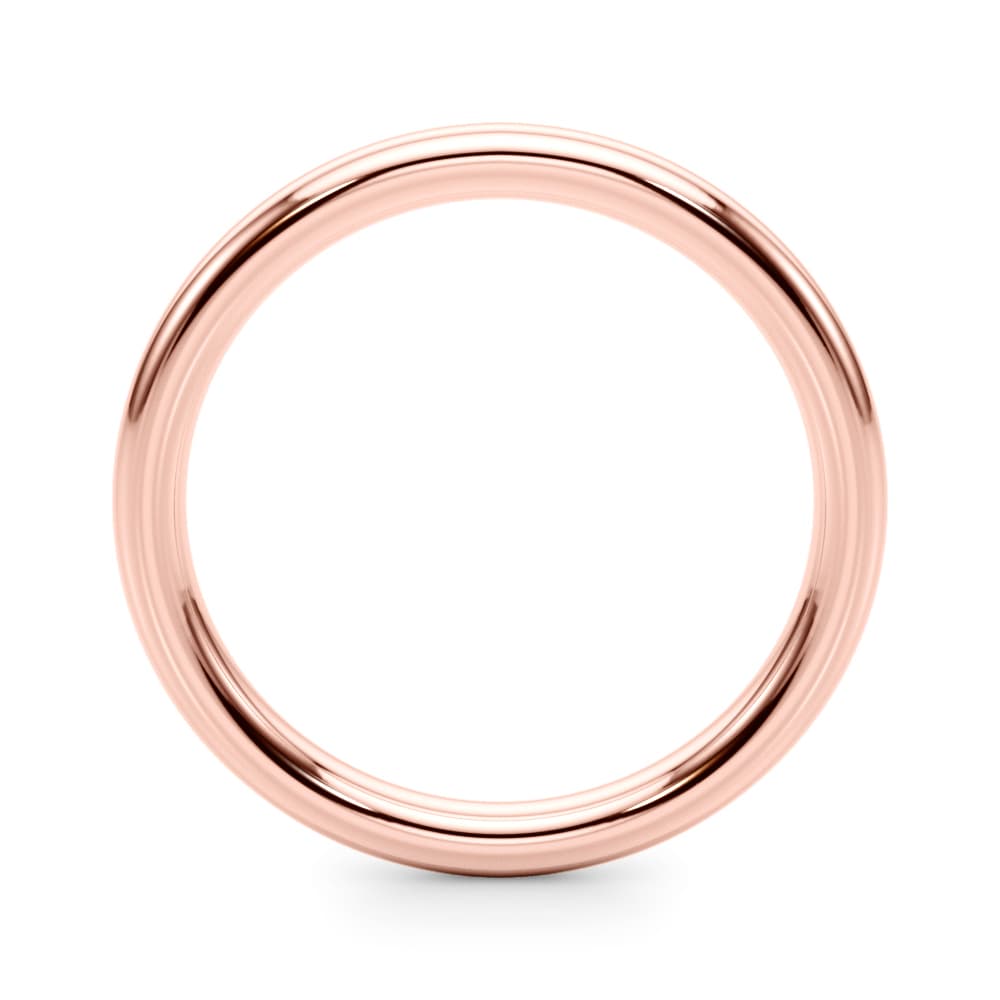 Plain Wedding Band, Side view in rose gold