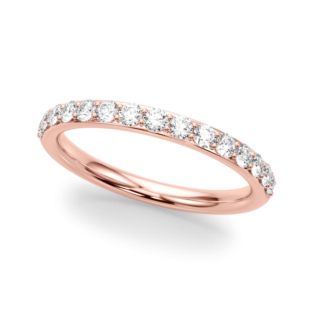 Shared Prong Wedding Band (0.45 ct. tw.), Front view in rose gold