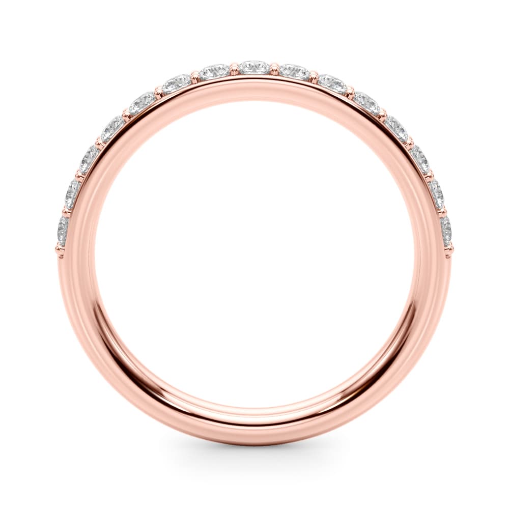 Shared Prong Wedding Band (0.45 ct. tw.), Side view in rose gold