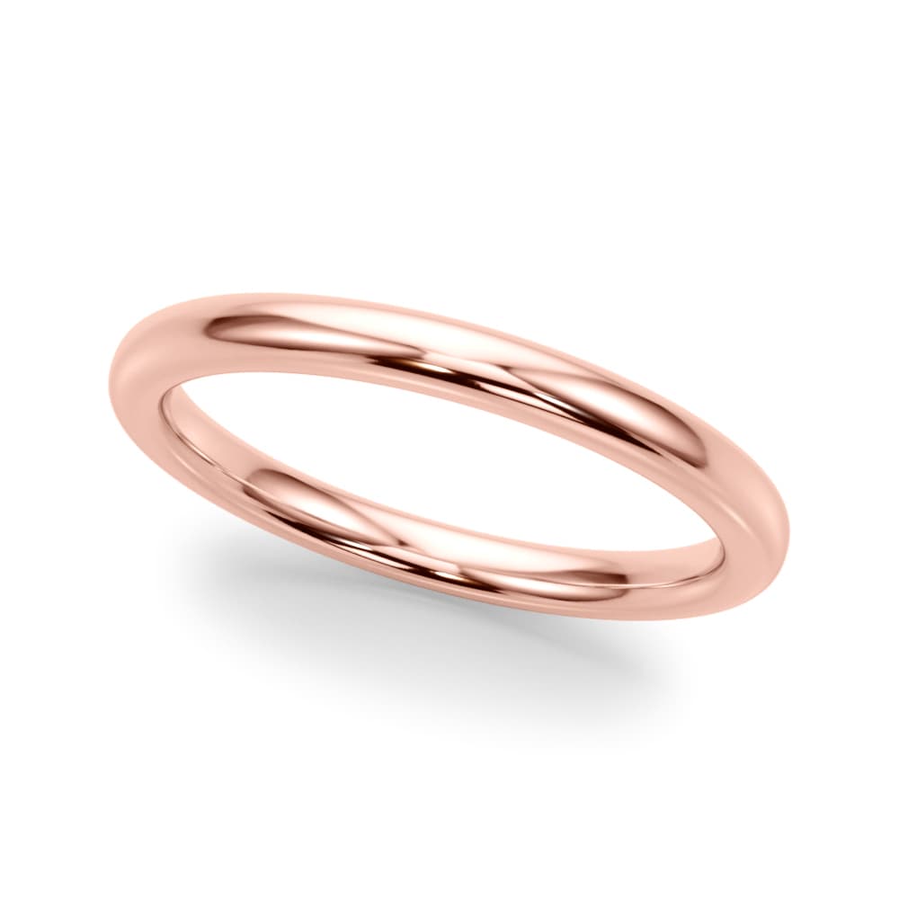 Plain Wedding Ring, Front view in rose gold