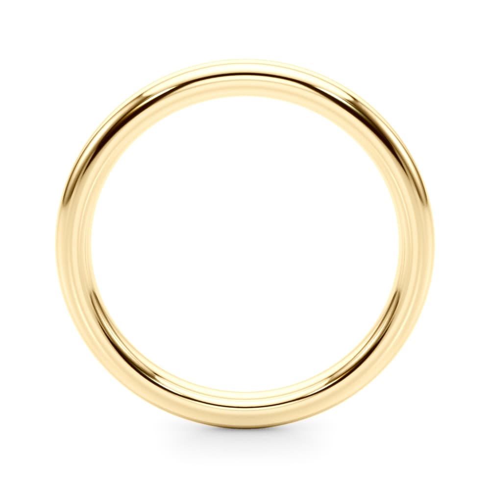 Plain Wedding Ring, Side view in yellow gold