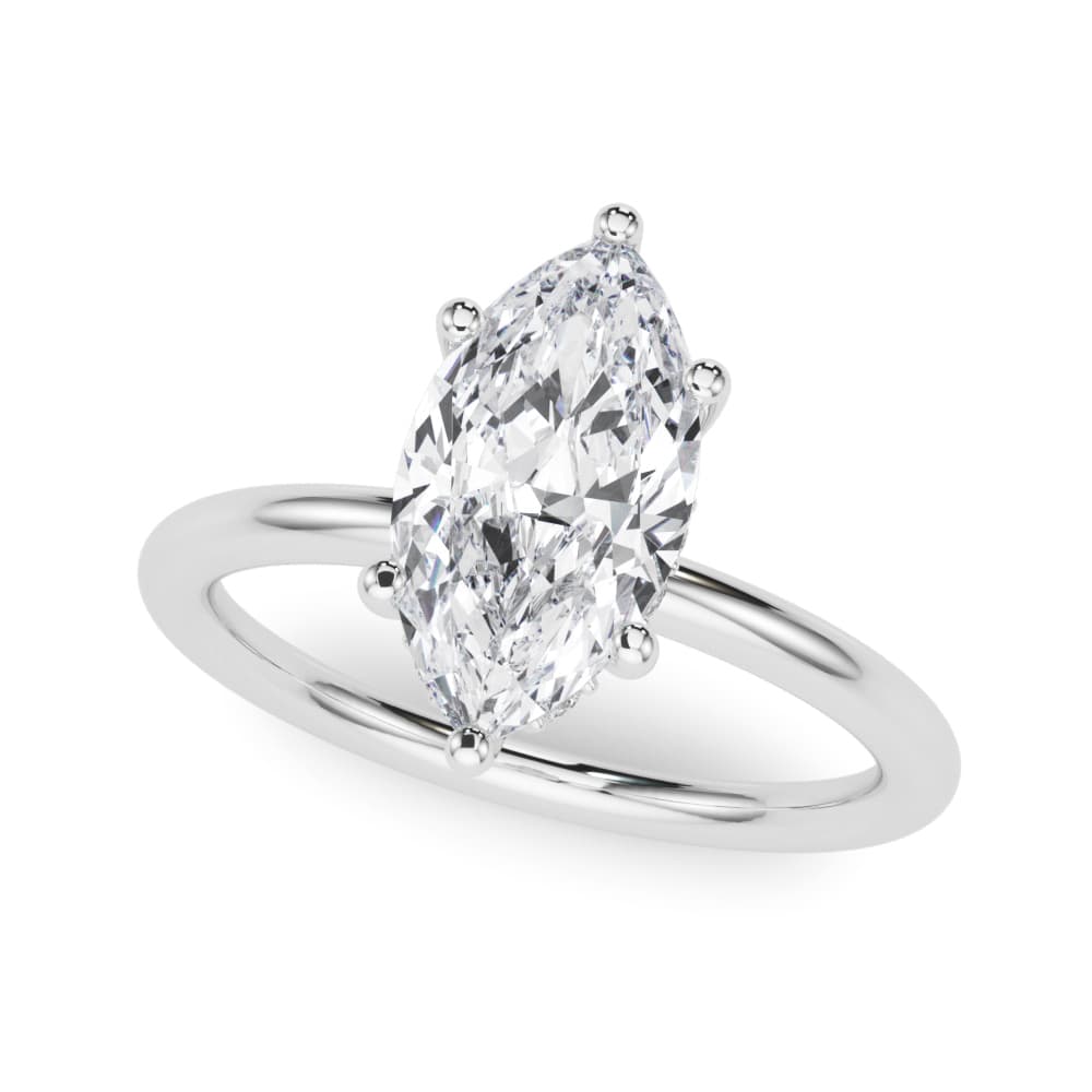 Hidden Halo Marquise Engagement Ring — style 51344 in 10k White Gold