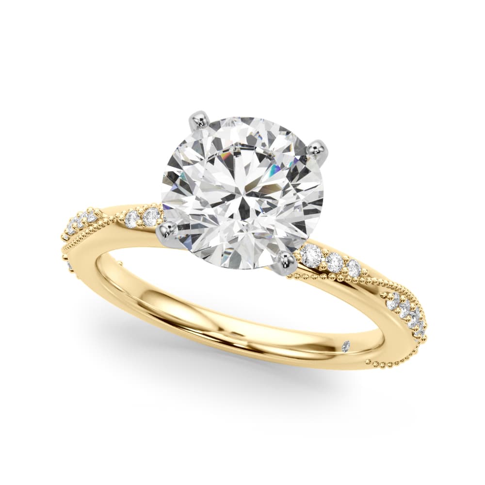 Twisting Contemporary Engagement Ring in Yellow gold
