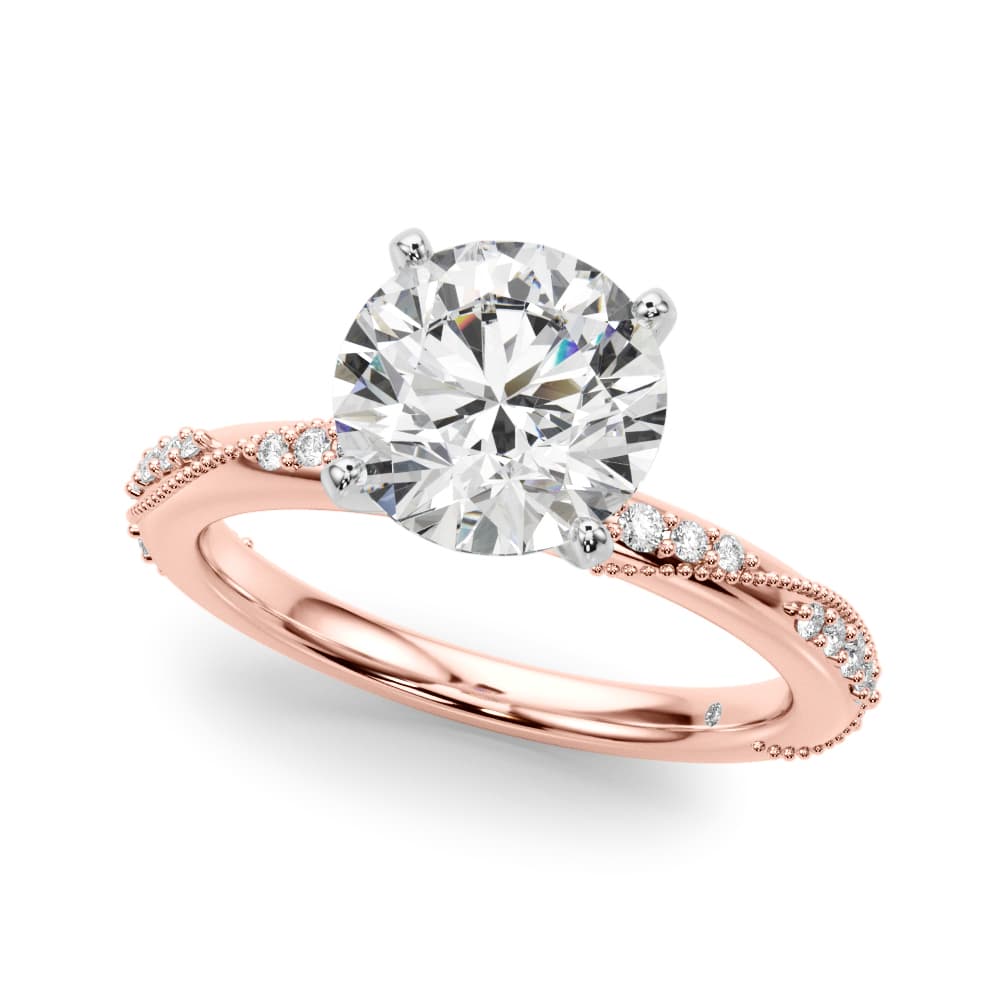 Twisting Contemporary Engagement Ring in Rose gold