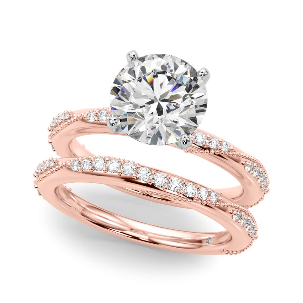 Twisting Contemporary Engagement Ring, style 51352, On hand view in rose gold