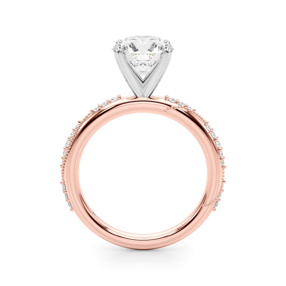 Twisting Contemporary Engagement Ring, style 51352, Side view in rose gold