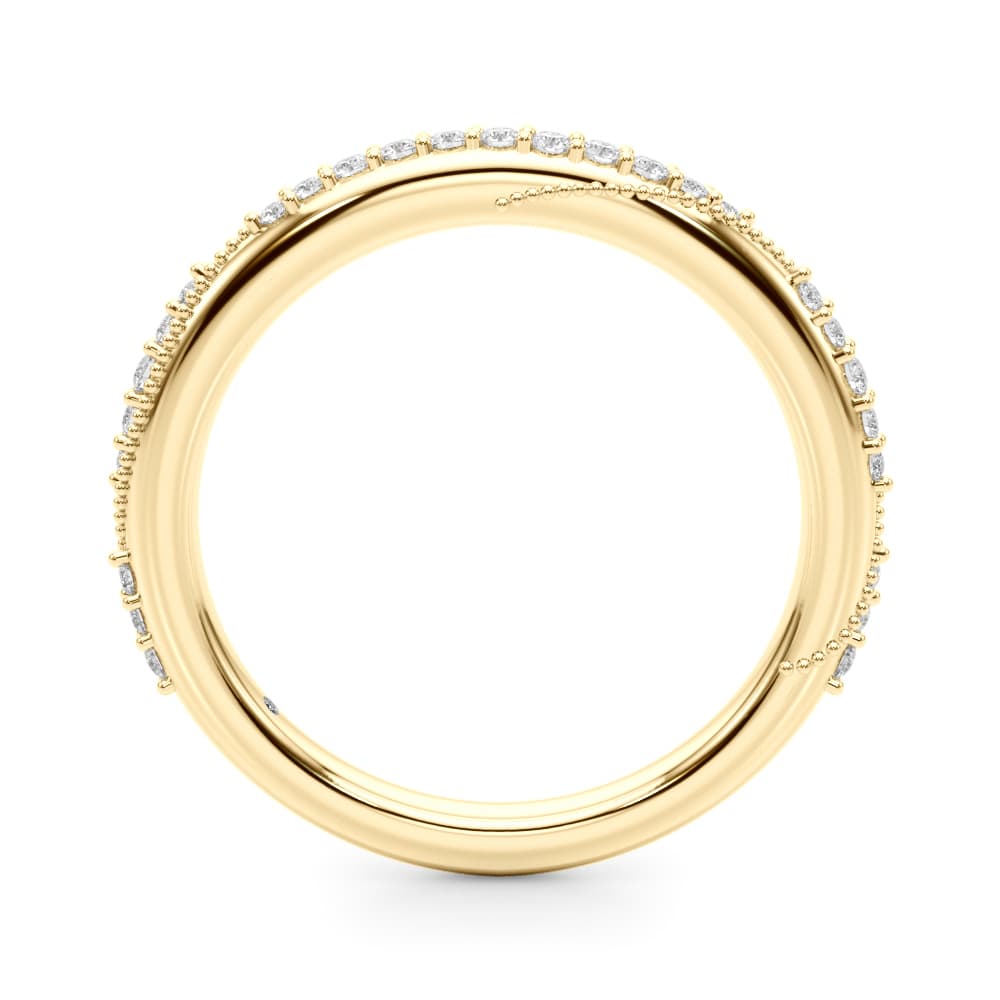 Twisting Contemporary Wedding Band (0.2 ct. tw.), Side view in yellow gold