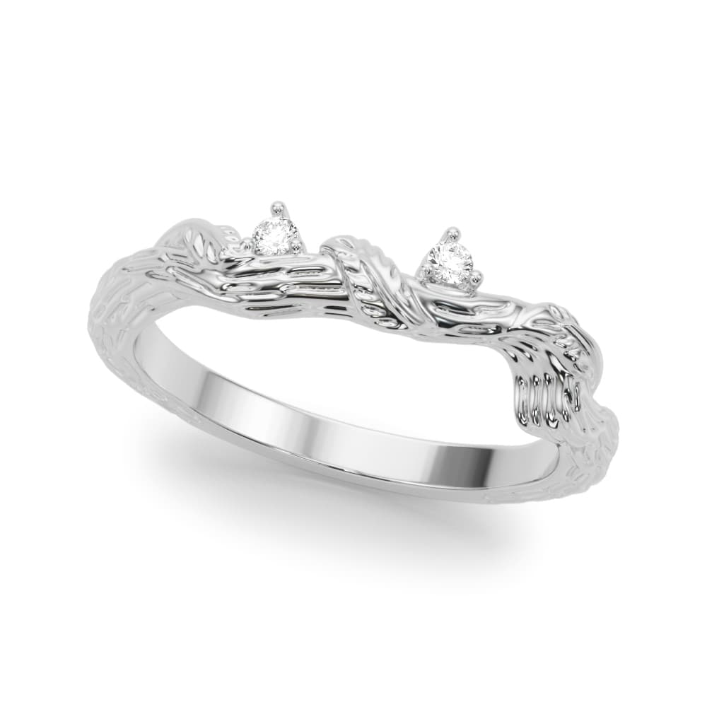 Accented Nature-Inspired Wedding Band — View 1
