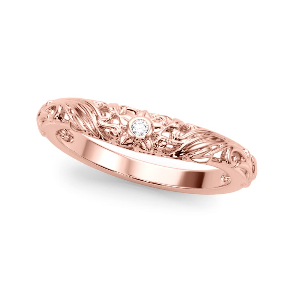 Wedding Band (0.02 ct. tw.), Front view in rose gold
