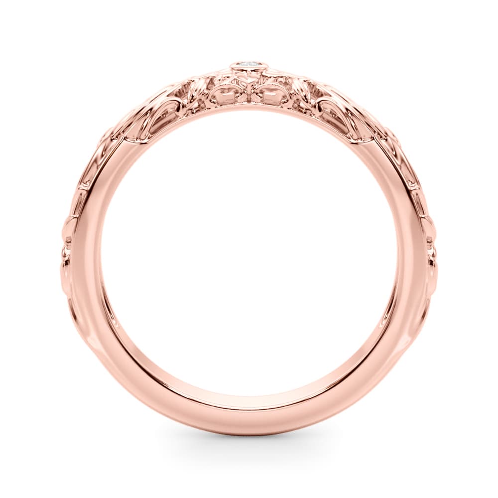 Wedding Band (0.02 ct. tw.), Side view in rose gold