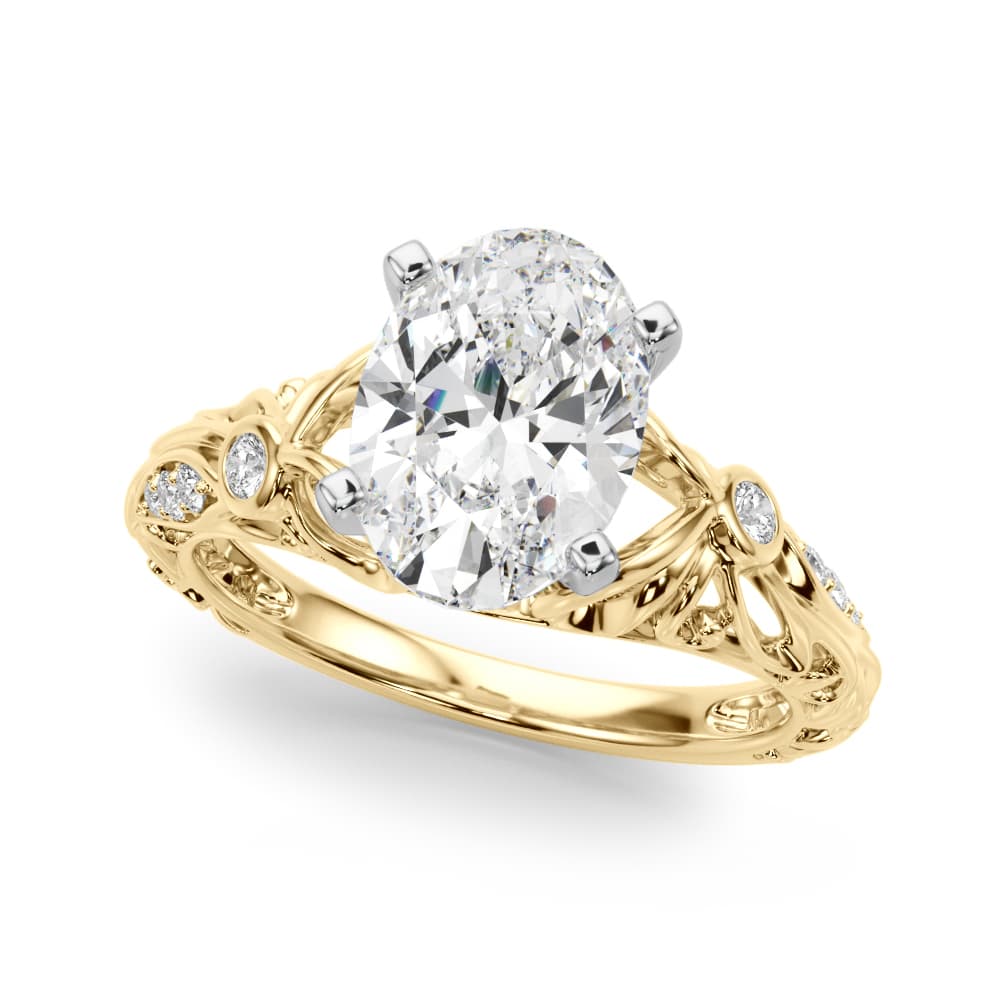 Engagement, style 51359, Front view in yellow gold