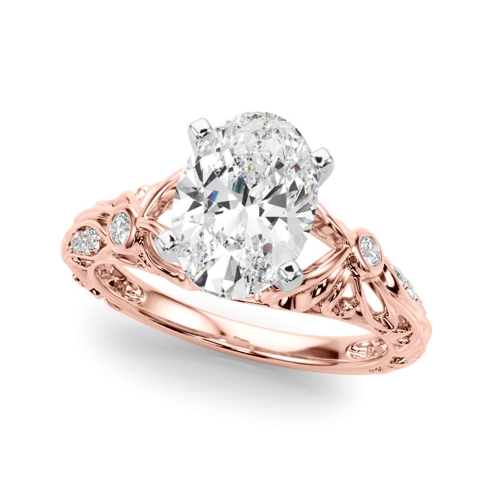 Engagement, style 51359, Front view in rose gold