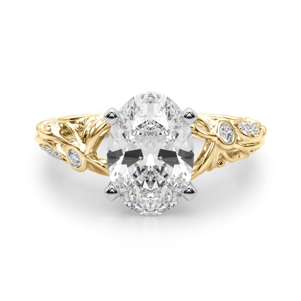 Engagement, style 51359, Angle view in yellow gold