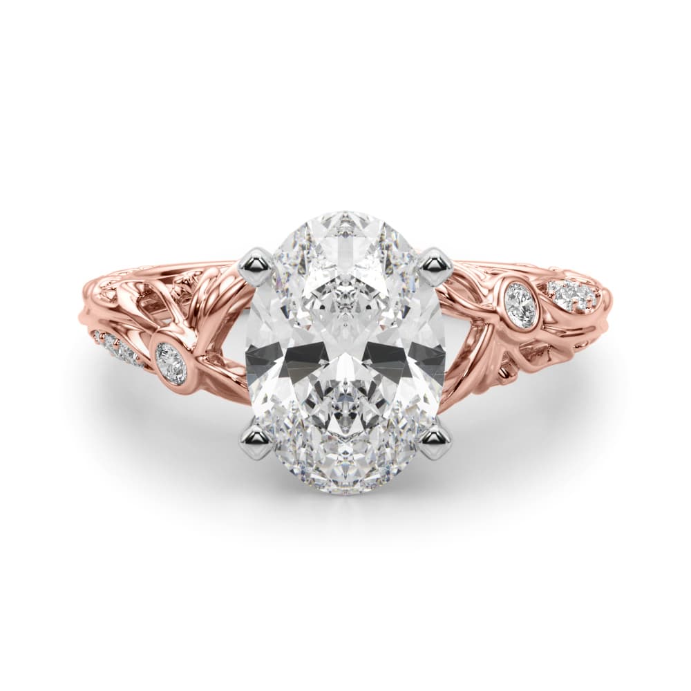 Engagement, style 51359, Angle view in rose gold