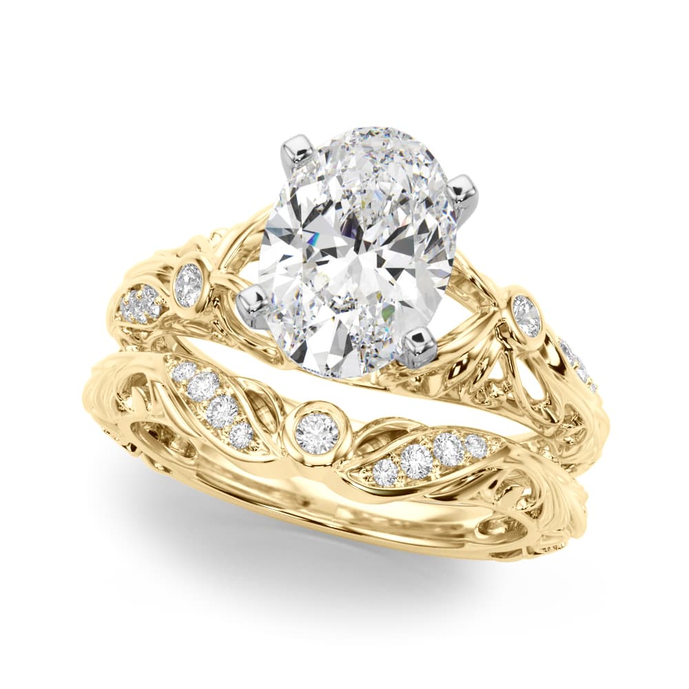 Engagement, style 51359, On hand view in yellow gold