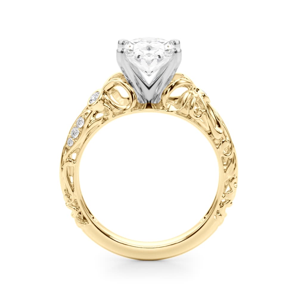 Engagement, style 51359, Side view in yellow gold