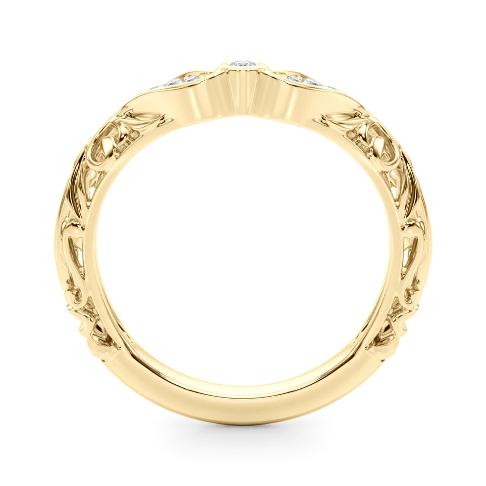 Vintage Wedding Band (0.08 ct. tw.), Side view in yellow gold
