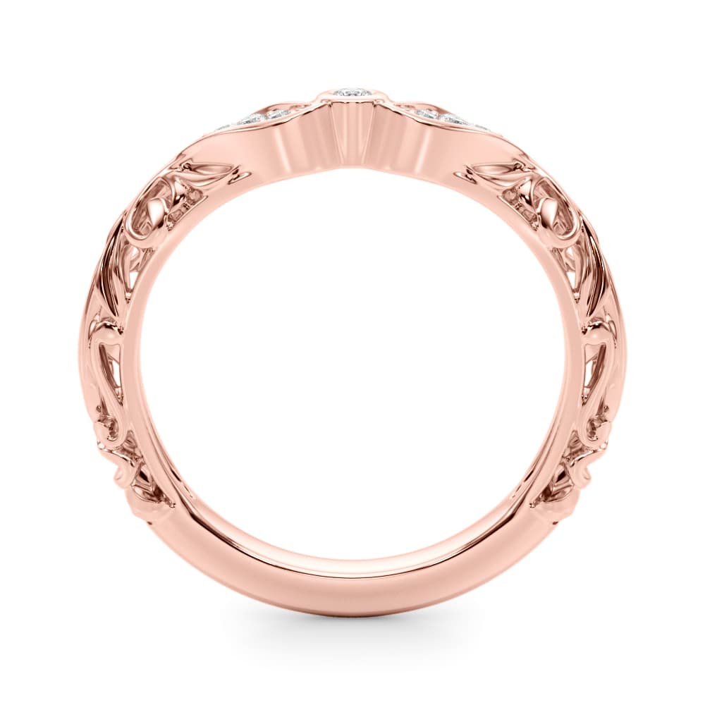 Vintage Wedding Band (0.08 ct. tw.), Side view in rose gold