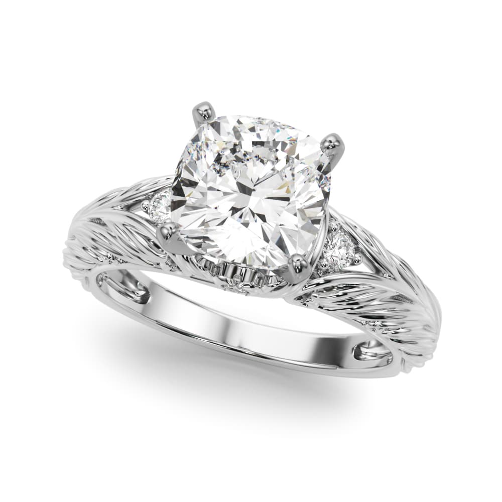 Accented Vintage-Inspired Engagement Ring — style 51360 in 10k White Gold