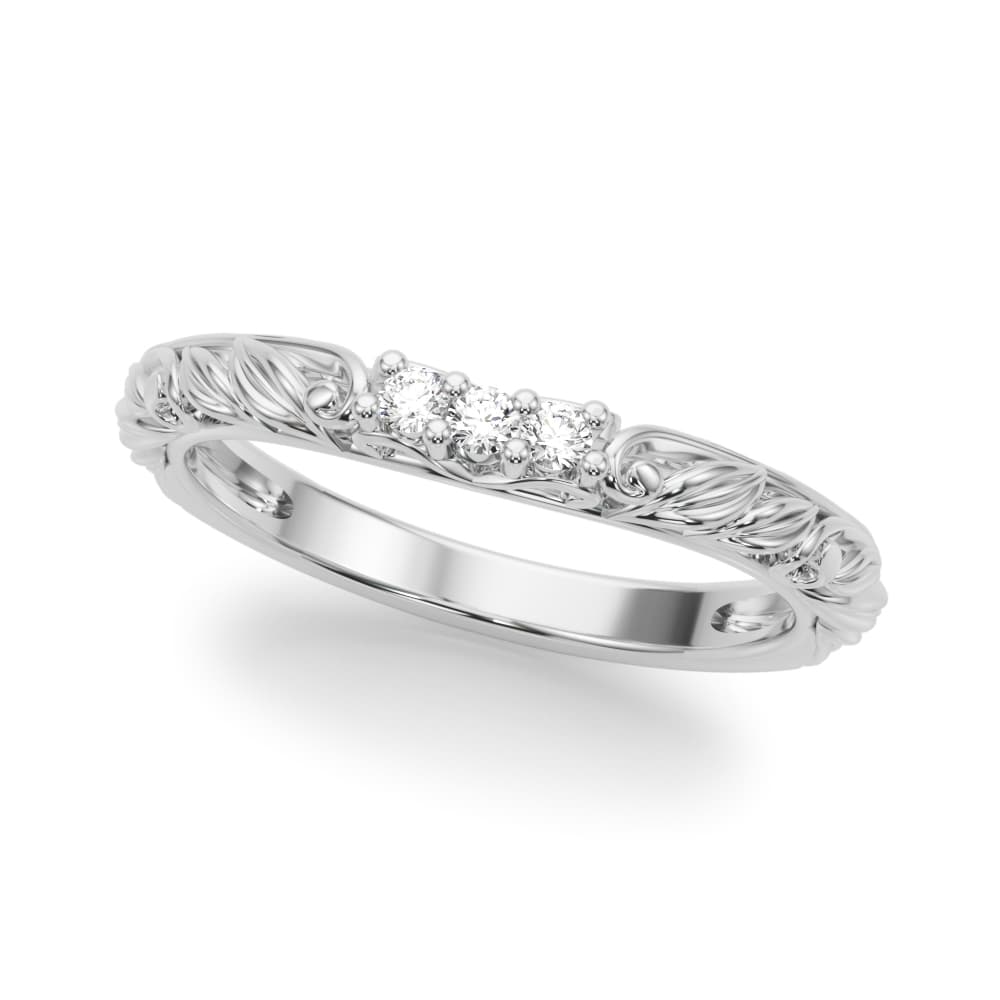 Accented Vintage-Inspired Wedding Band — View 1
