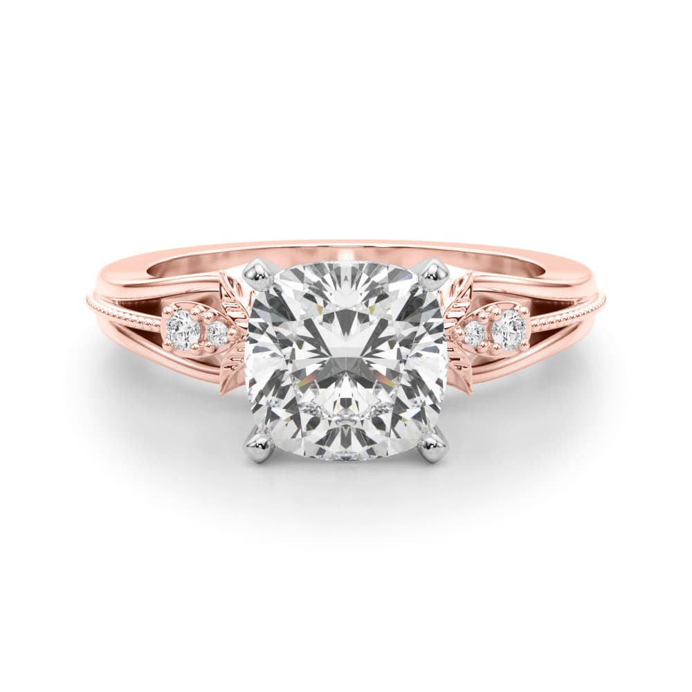 Nature-Inspired Engagement Ring, style 51361, Angle view in rose gold