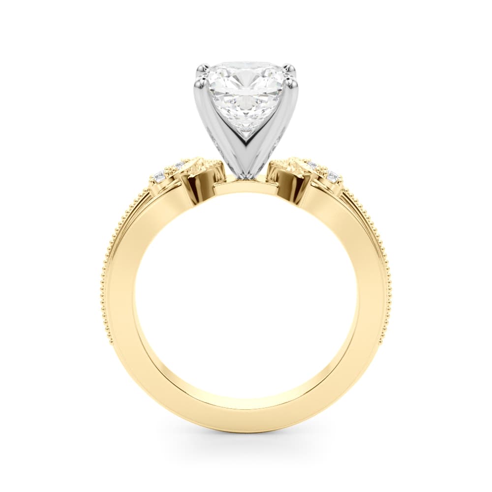 Nature-Inspired Engagement Ring, style 51361, Side view in yellow gold