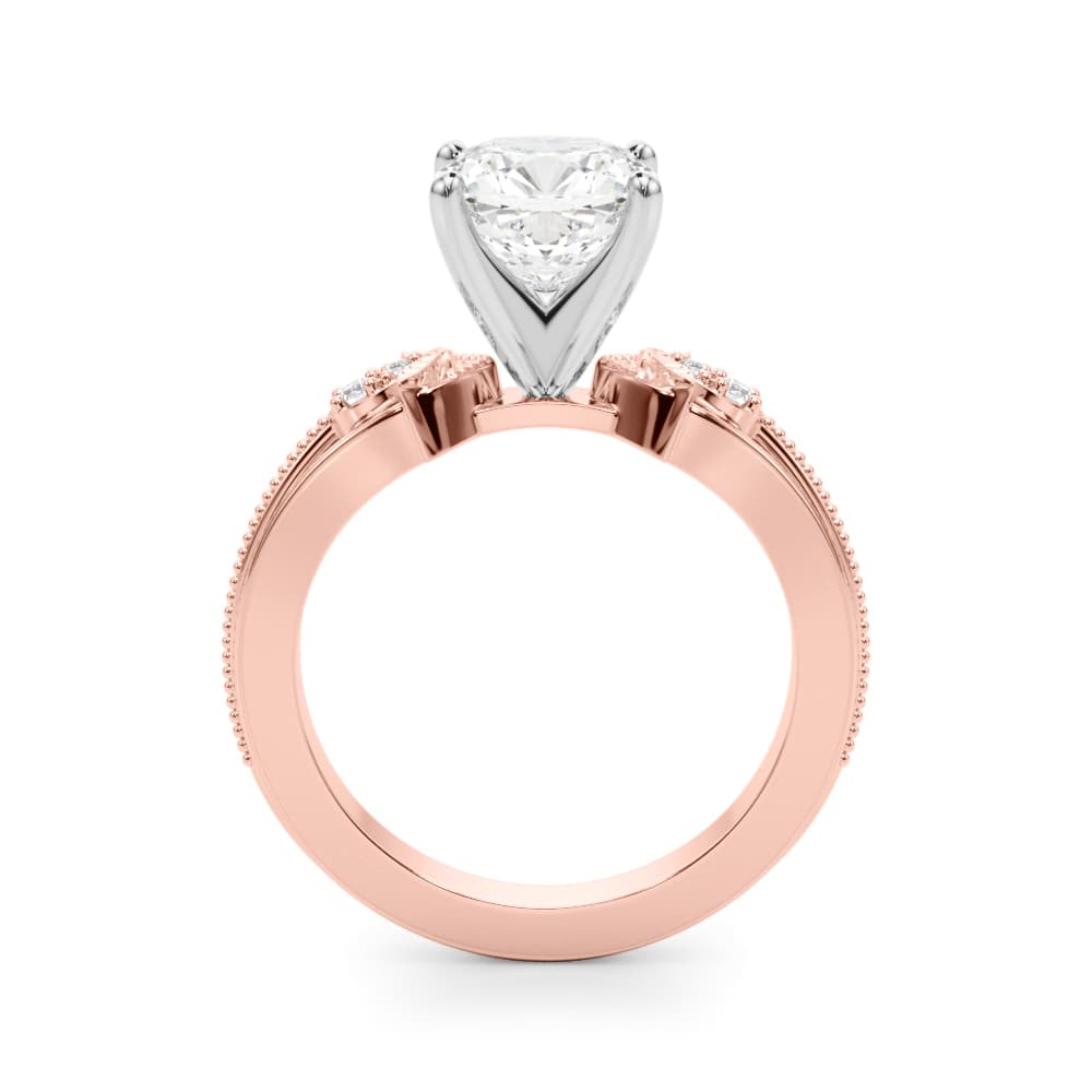 Nature-Inspired Engagement Ring, style 51361, Side view in rose gold