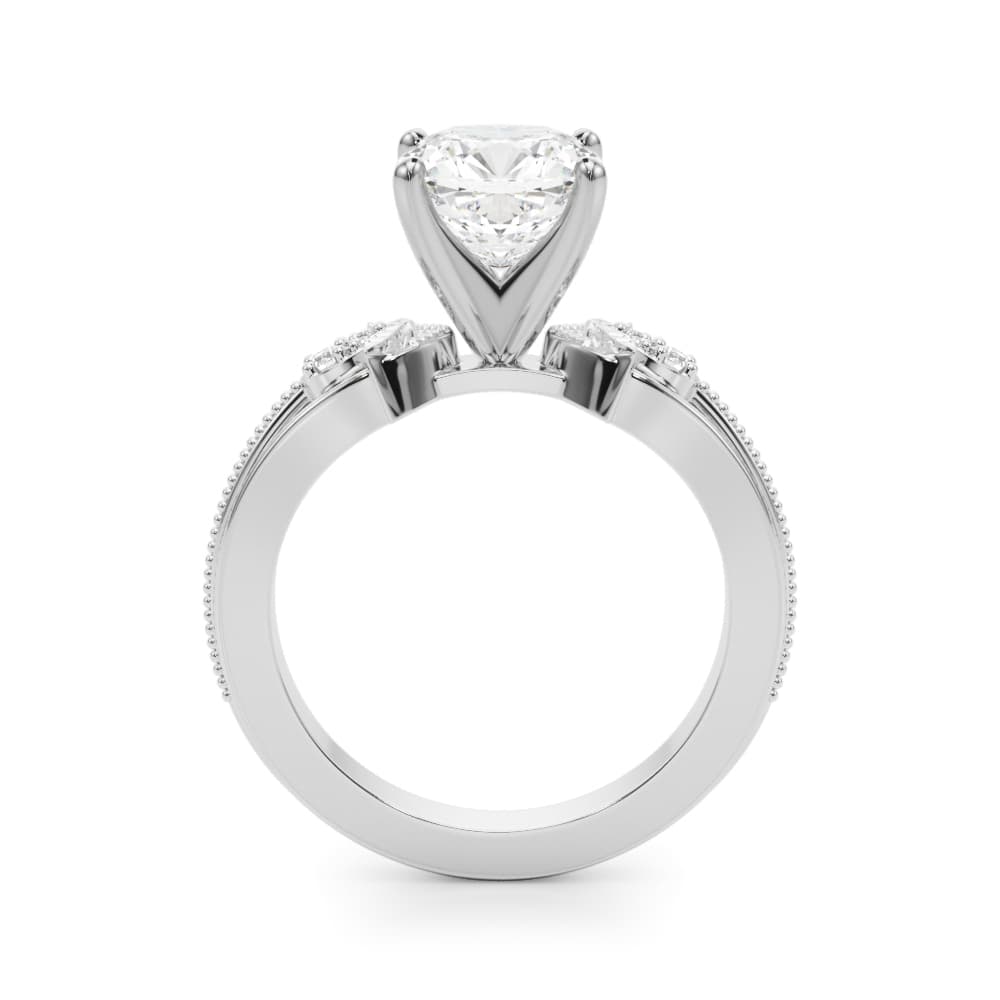 Nature-Inspired Engagement Ring, style 51361, Side view in white gold or platinum
