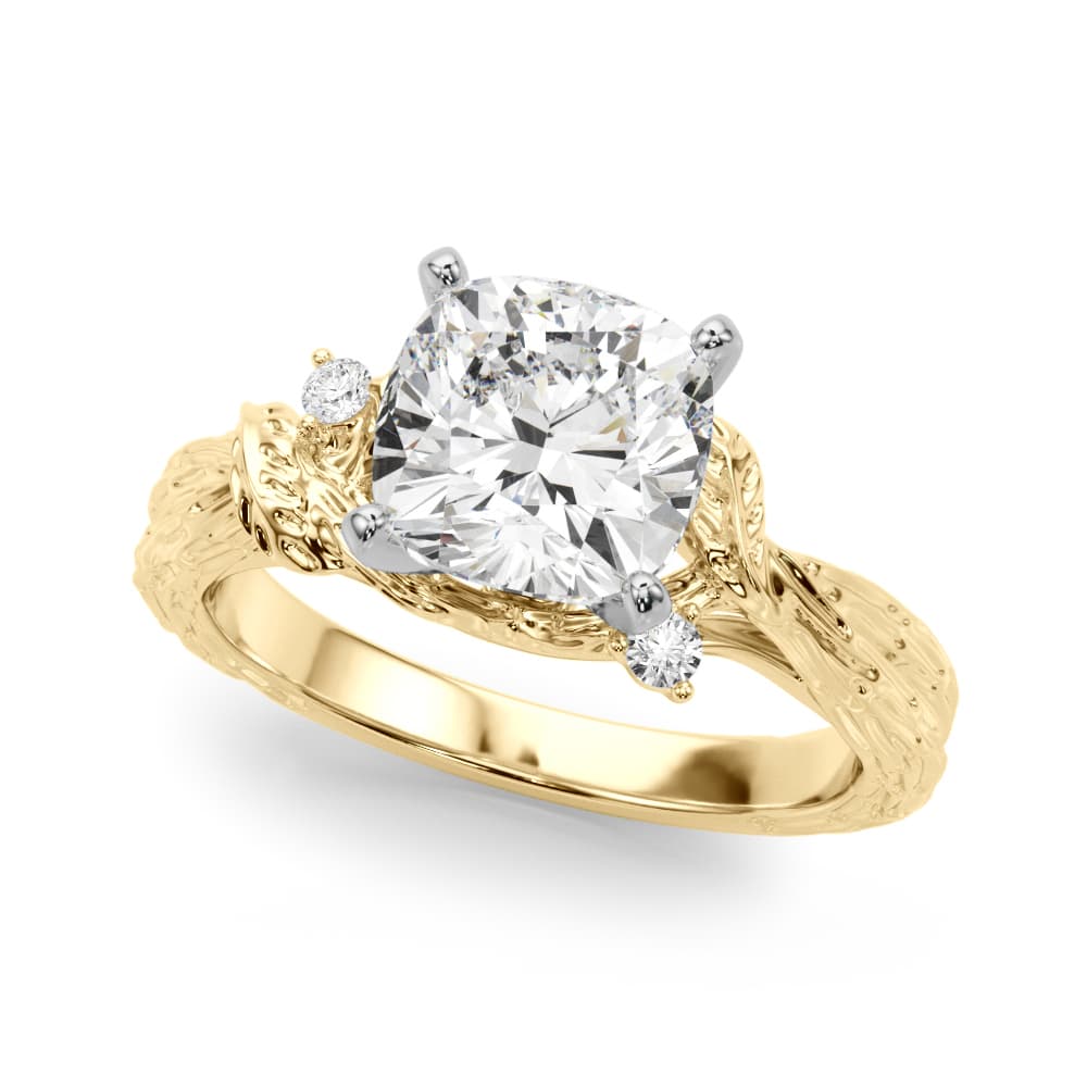 Nature-Inspired Engagement Ring, style 51362, Front view in yellow gold