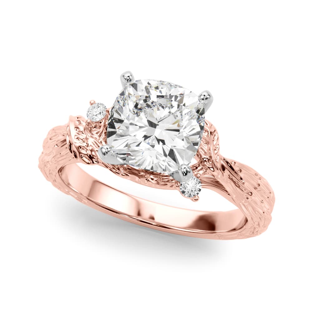 Nature-Inspired Engagement Ring, style 51362, Front view in rose gold
