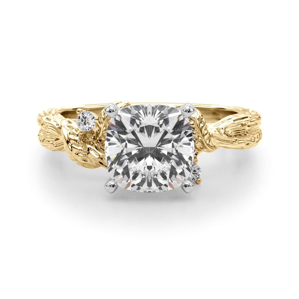 Nature-Inspired Engagement Ring, style 51362, Angle view in yellow gold