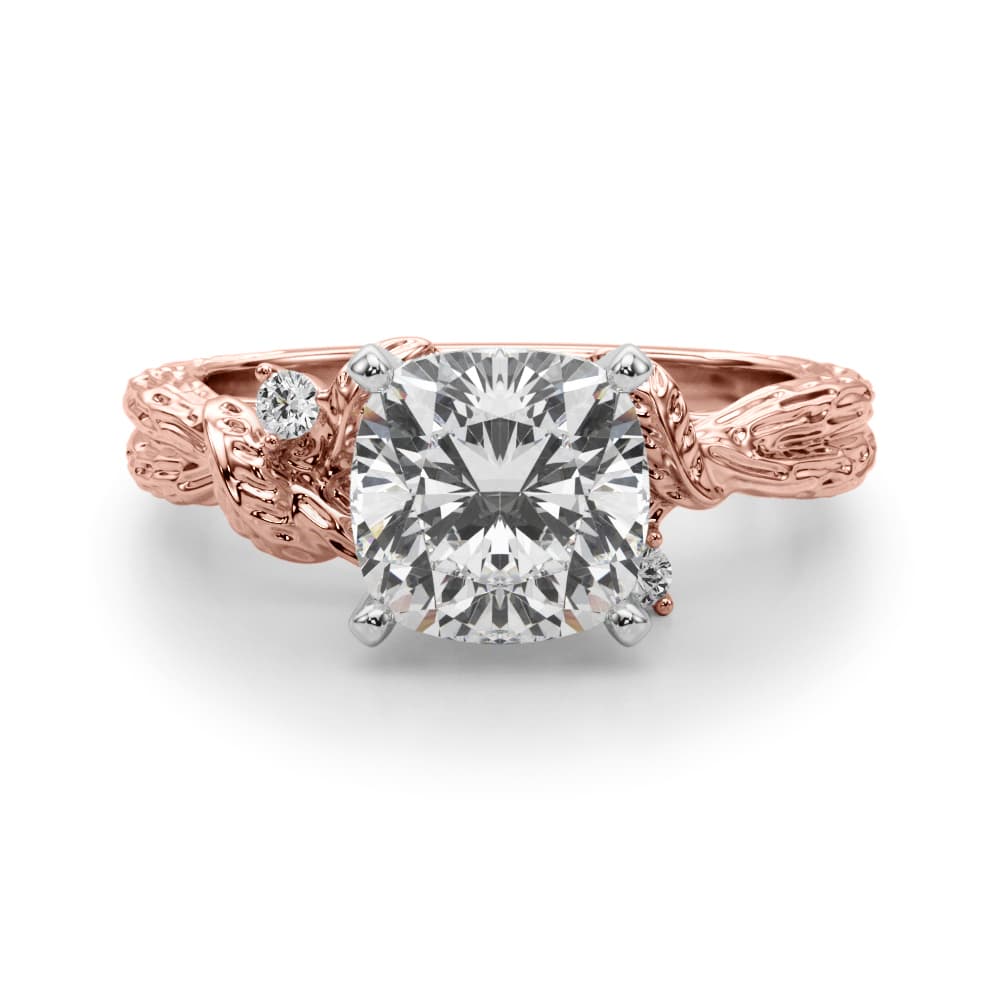 Nature-Inspired Engagement Ring, style 51362, Angle view in rose gold
