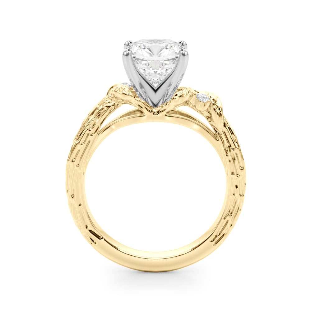 Nature-Inspired Engagement Ring, style 51362, Side view in yellow gold