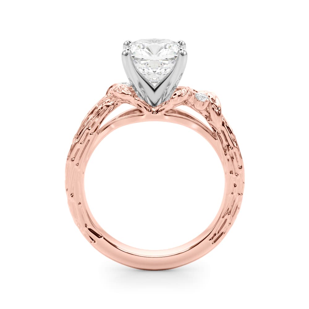 Nature-Inspired Engagement Ring, style 51362, Side view in rose gold