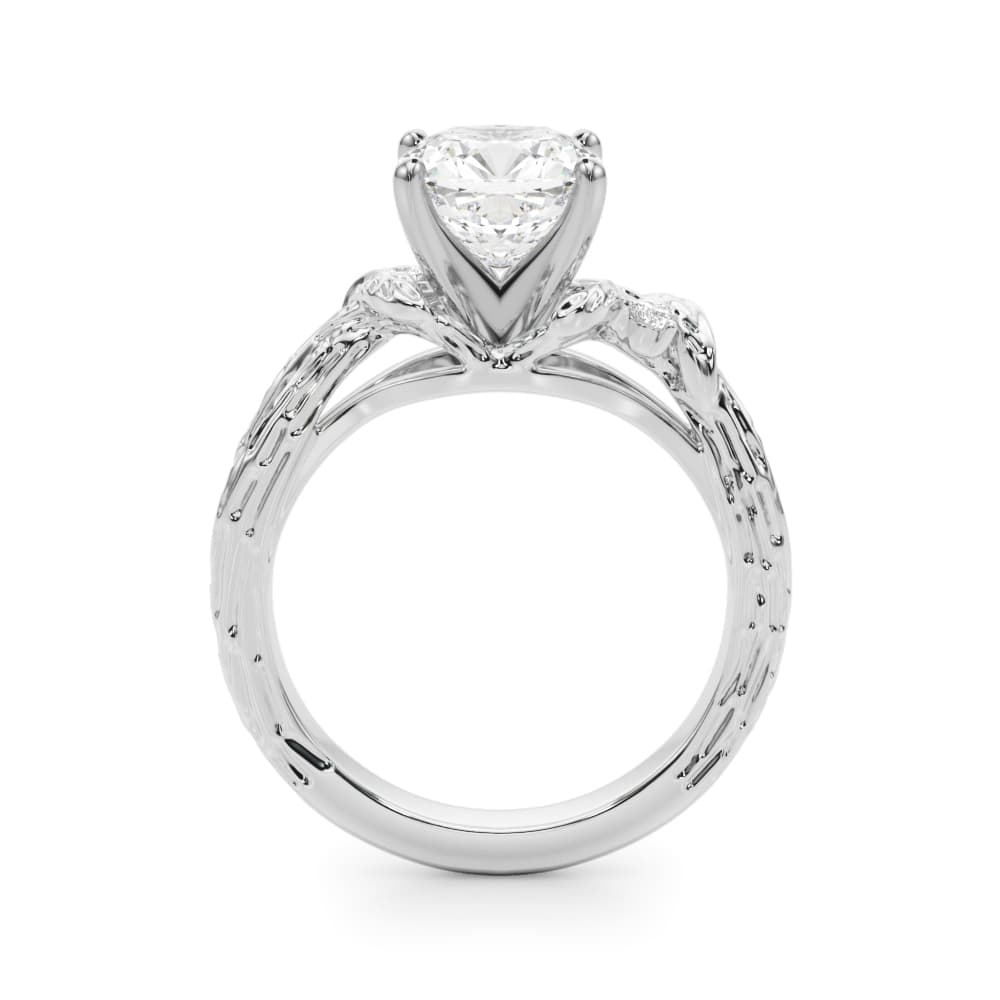 Nature-Inspired Engagement Ring, style 51362, Side view in white gold or platinum