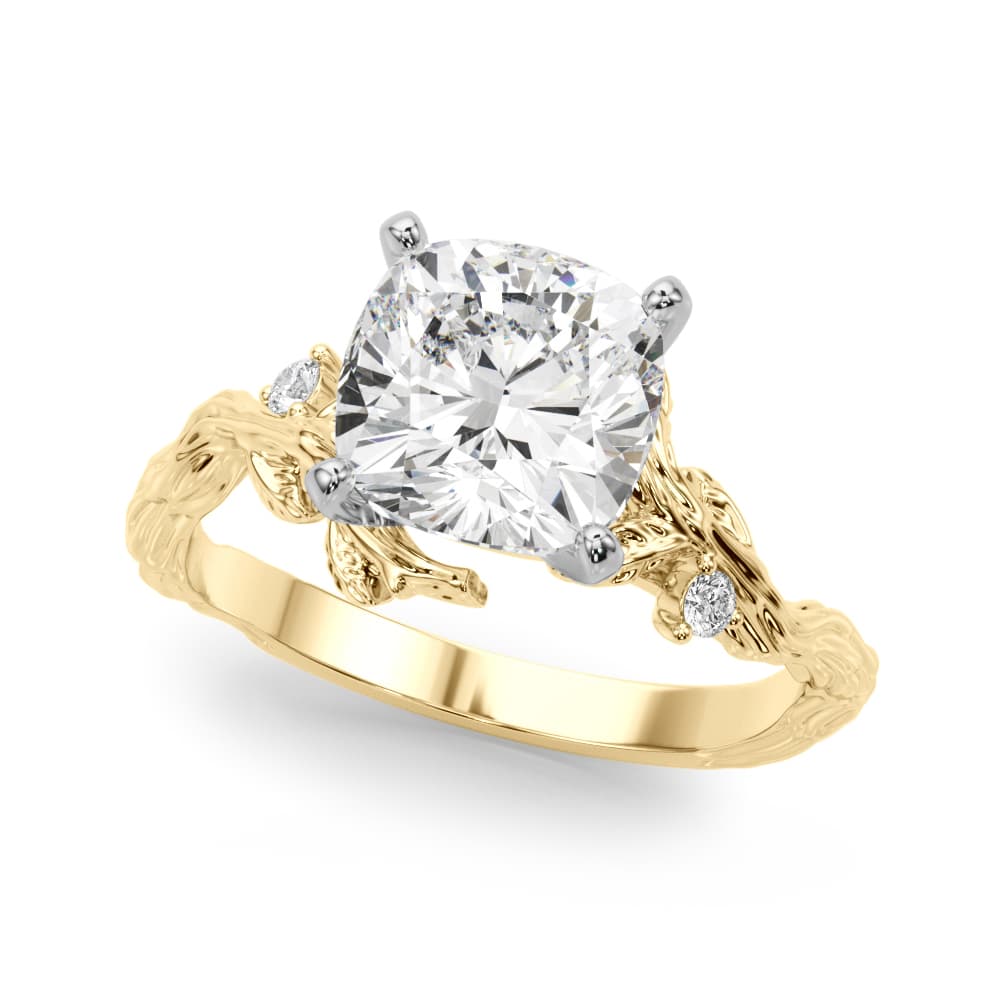 Nature-Inspired Engagement Ring, style 51363, Front view in yellow gold