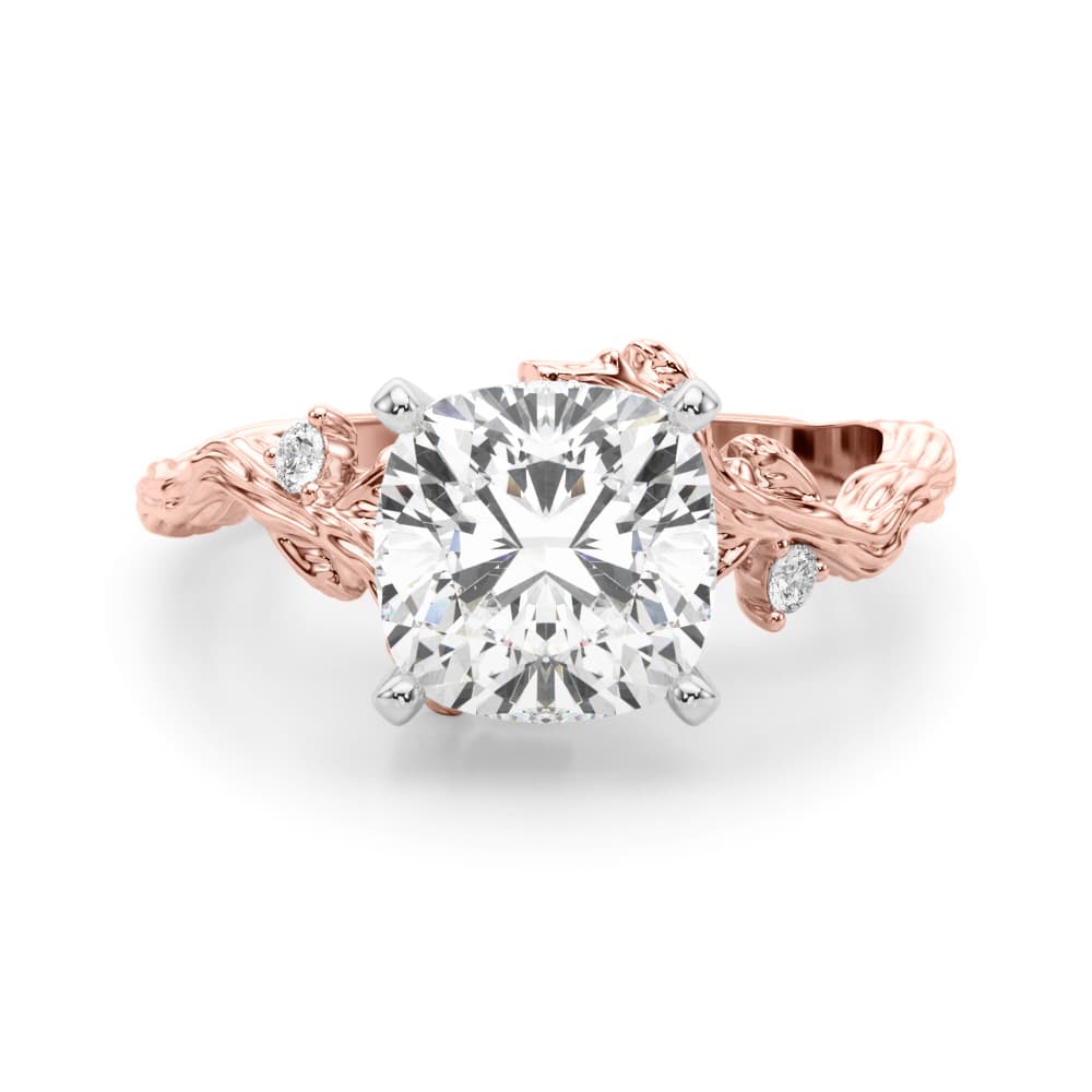 Nature-Inspired Engagement Ring, style 51363, Angle view in rose gold