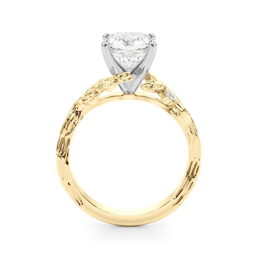 Nature-Inspired Engagement Ring, style 51363, Side view in yellow gold