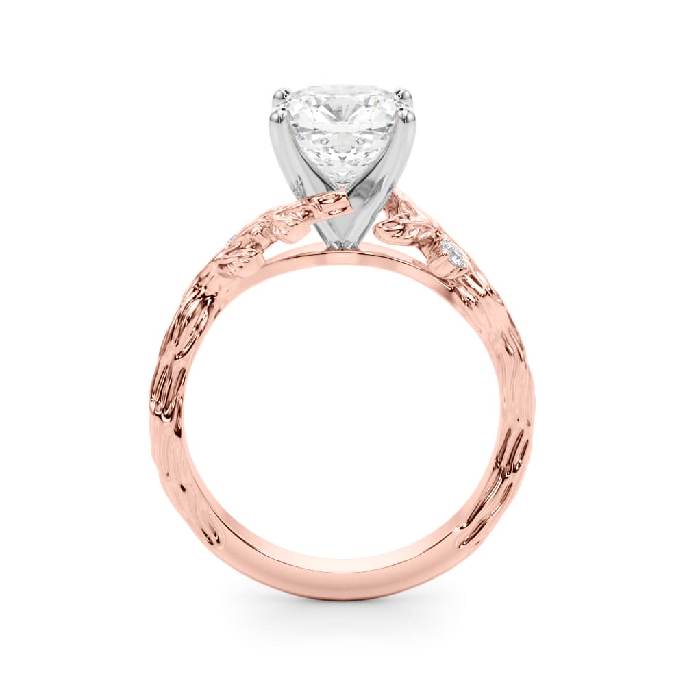 Nature-Inspired Engagement Ring, style 51363, Side view in rose gold
