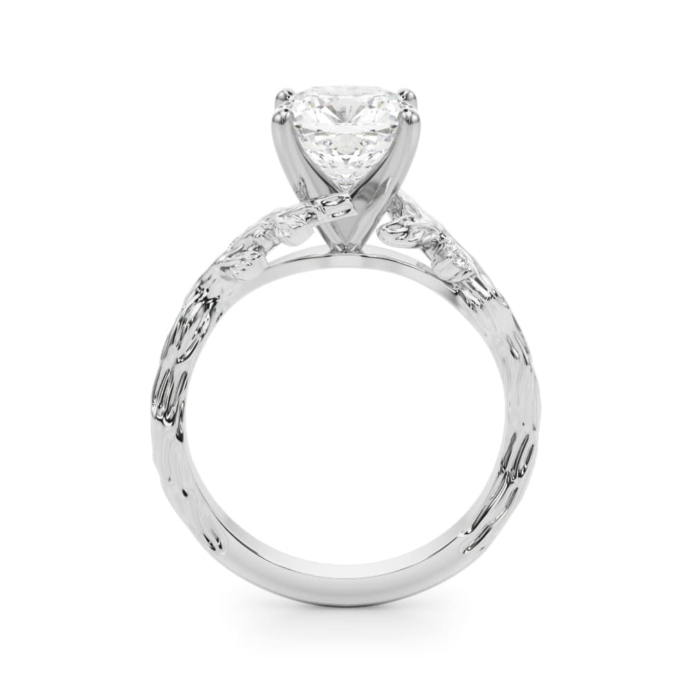 Nature-Inspired Engagement Ring, style 51363, Side view in white gold or platinum