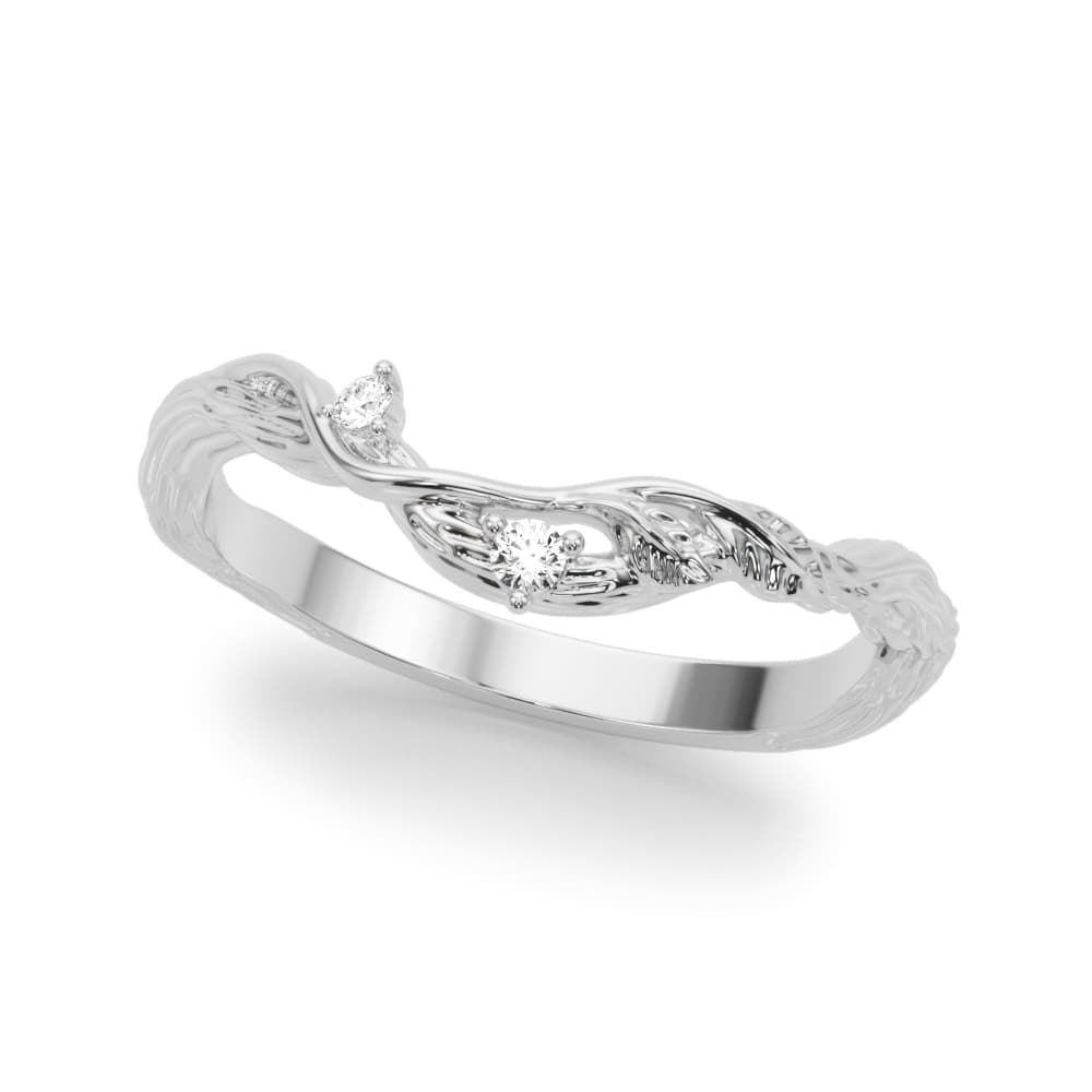 Accented Floral Wedding Band — View 1
