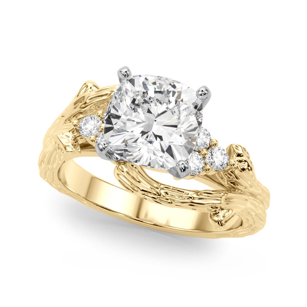 Nature-Inspired Bypass Engagement Ring, style 51364, Front view in yellow gold