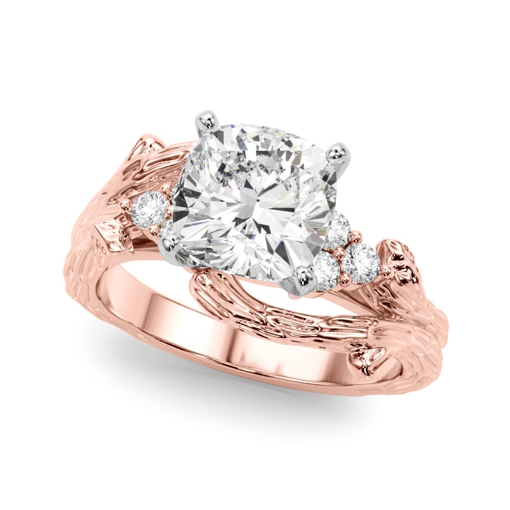 Nature-Inspired Bypass Engagement Ring, style 51364, Front view in rose gold
