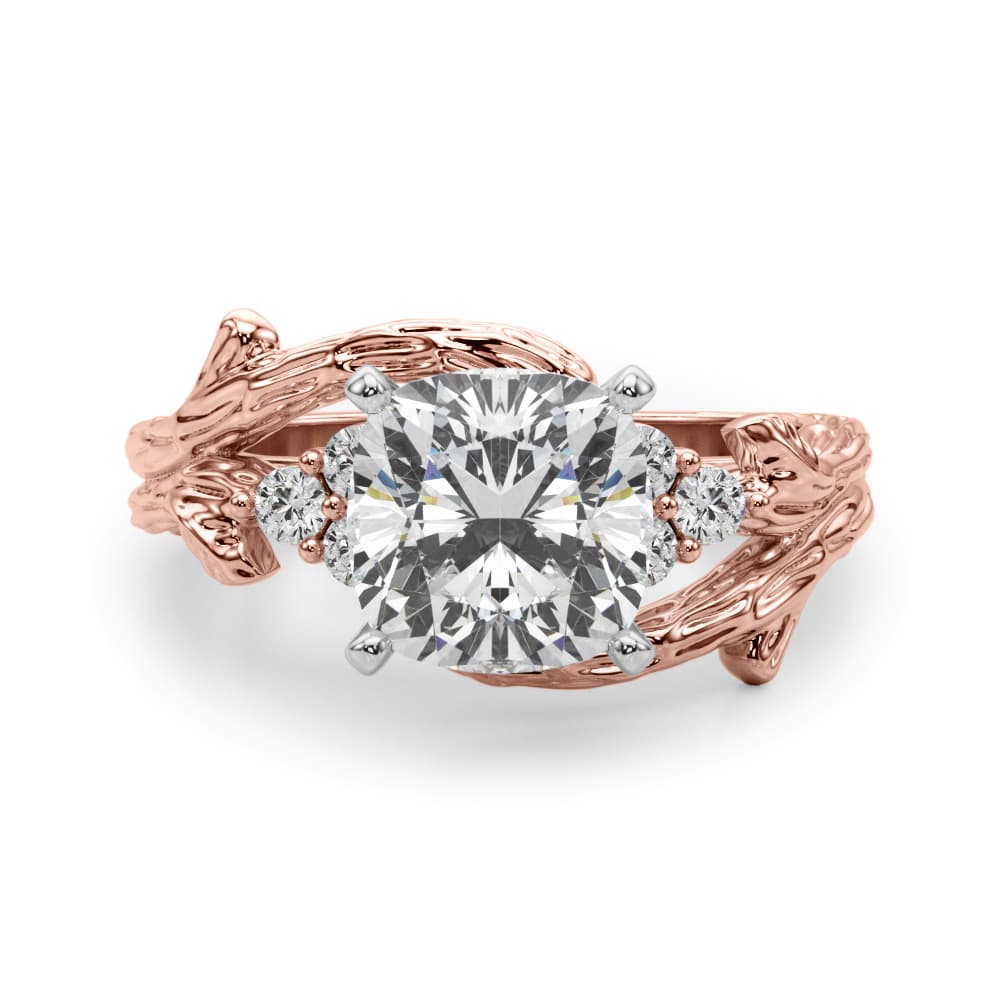 Nature-Inspired Bypass Engagement Ring, style 51364, Angle view in rose gold
