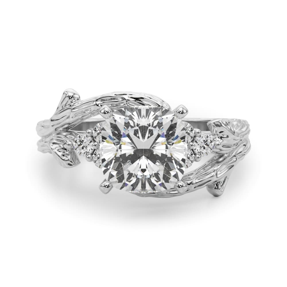 Nature-Inspired Bypass Engagement Ring, style 51364, Angle view in white gold or platinum