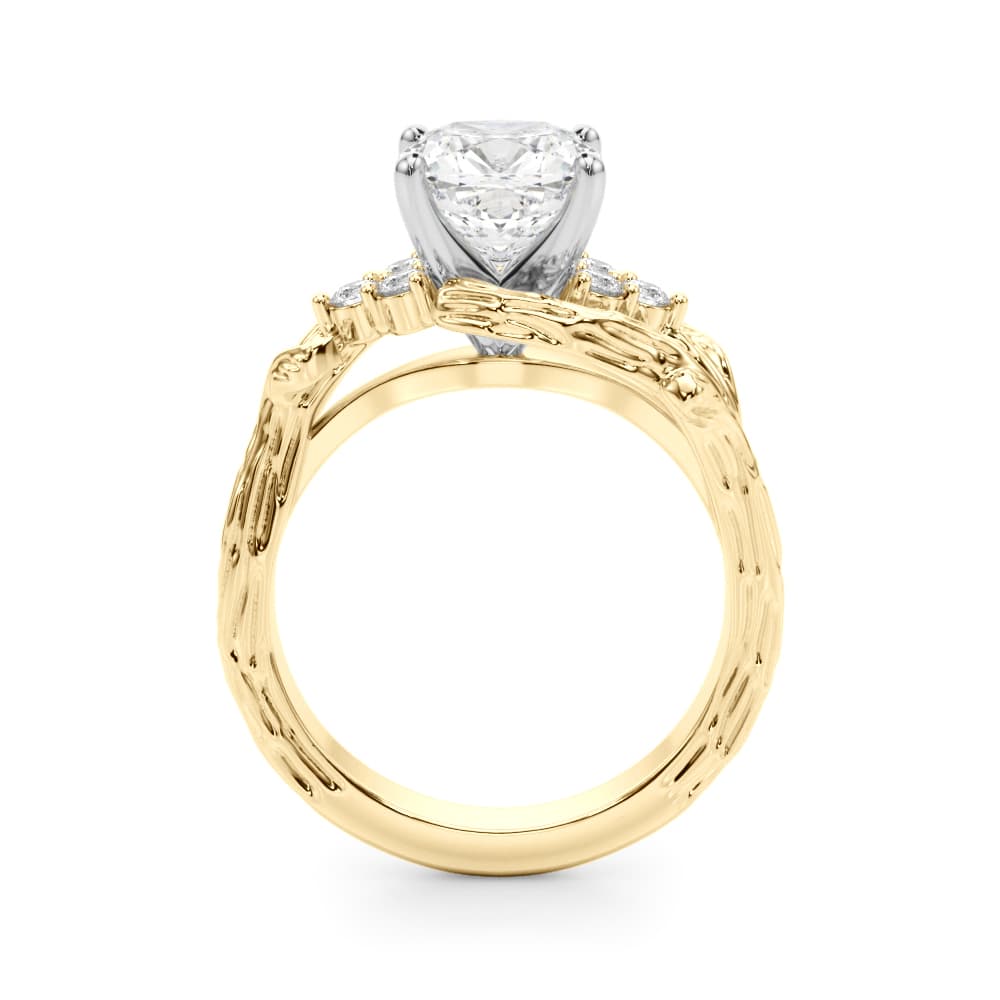 Nature-Inspired Bypass Engagement Ring, style 51364, Side view in yellow gold