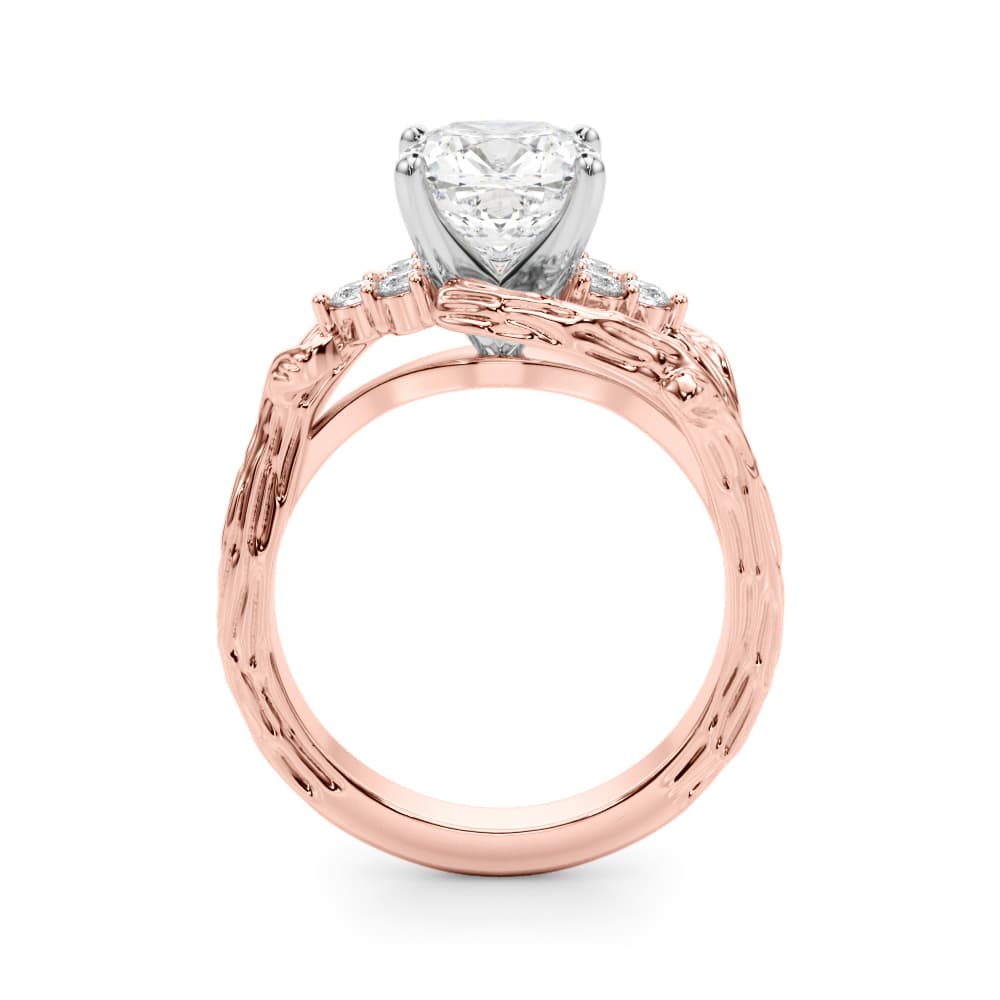 Nature-Inspired Bypass Engagement Ring, style 51364, Side view in rose gold
