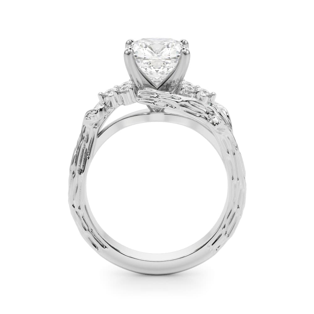 Nature-Inspired Bypass Engagement Ring, style 51364, Side view in white gold or platinum