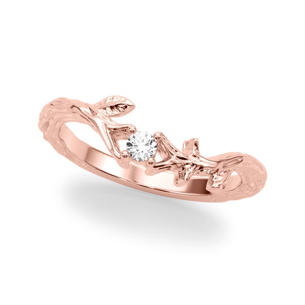 Wedding Band (0.06 ct. tw.), Front view in rose gold