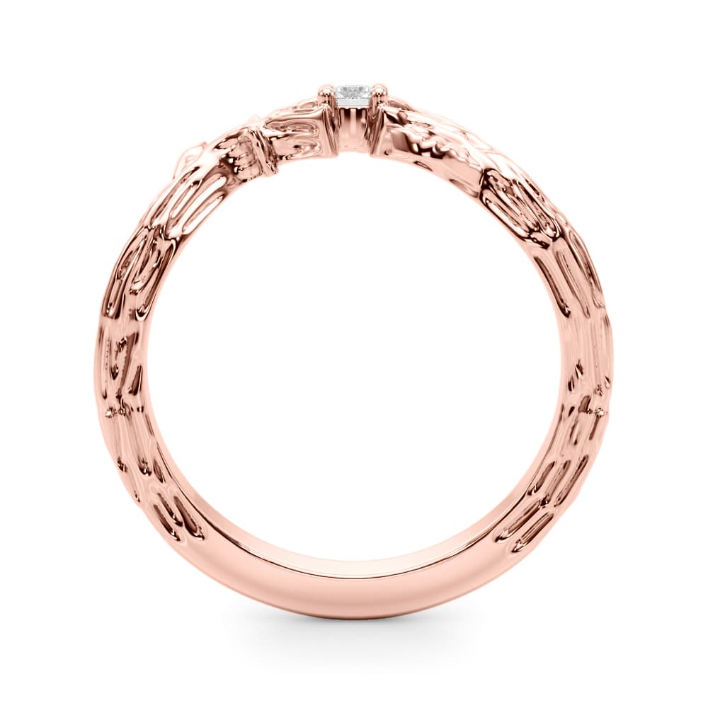 Wedding Band (0.06 ct. tw.), Side view in rose gold